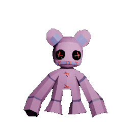 Plushie bear jumping up and down